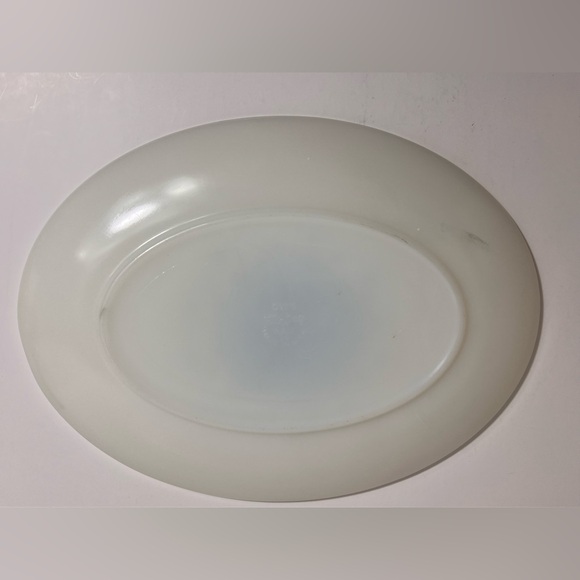 Anchor Hocking Fire King Blue Mosaic 12" Milk Glass Oval Serving Platter - Picture 3 of 7